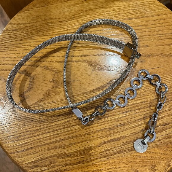 Ellen Tracy Silver Tone Mesh Belt - Picture 2 of 13